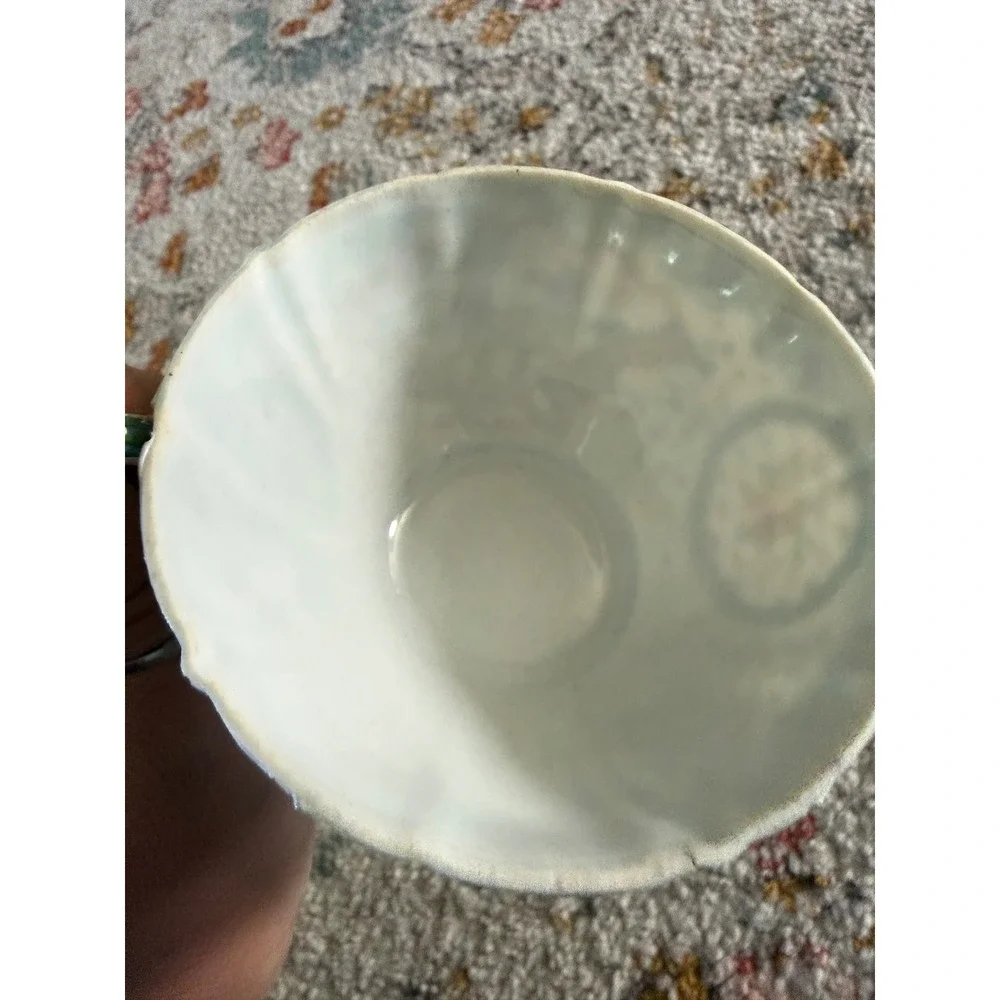 Vtg Japanese Satsuma Moriage Eggshell Porcelain Teacup Hand Painted Gold‎ 3.75